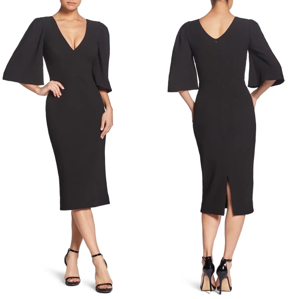 Dress the Population Coco Puff Sleeve Midi Dress